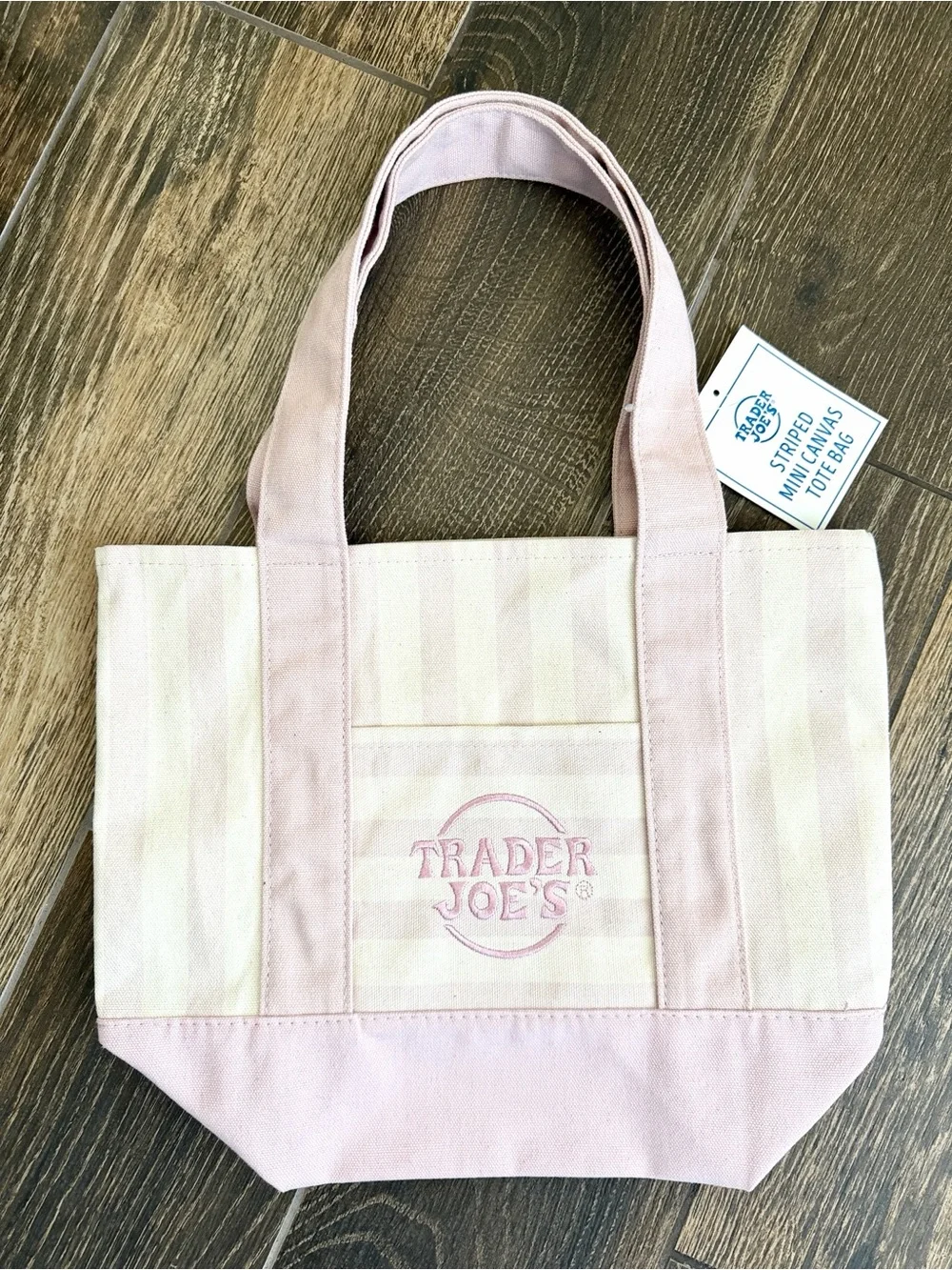 Trader Joe’s Limited Edition Pale Pink Mini Stripe Tote—Summer 2026 Collector